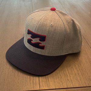 Billabong Gray Blue Red SnapBack hat